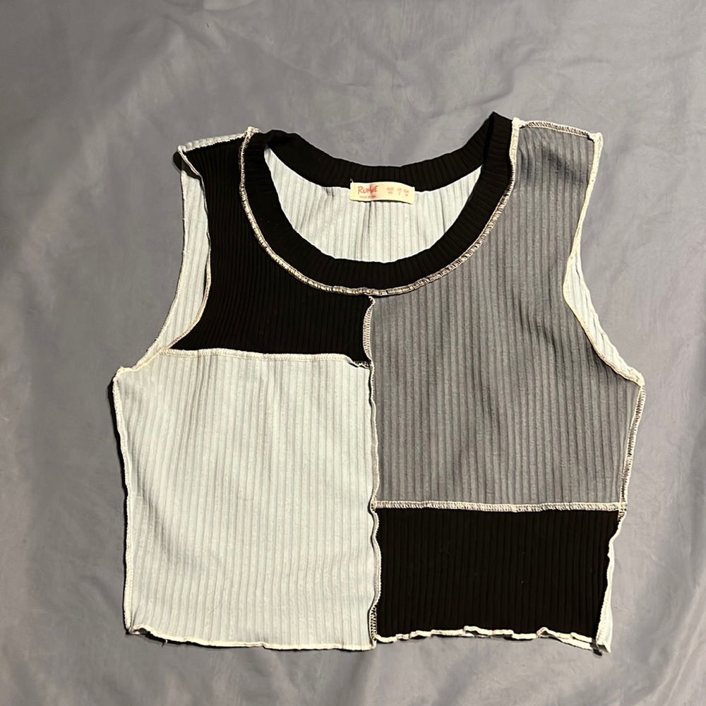 Romwe multicolor patch top